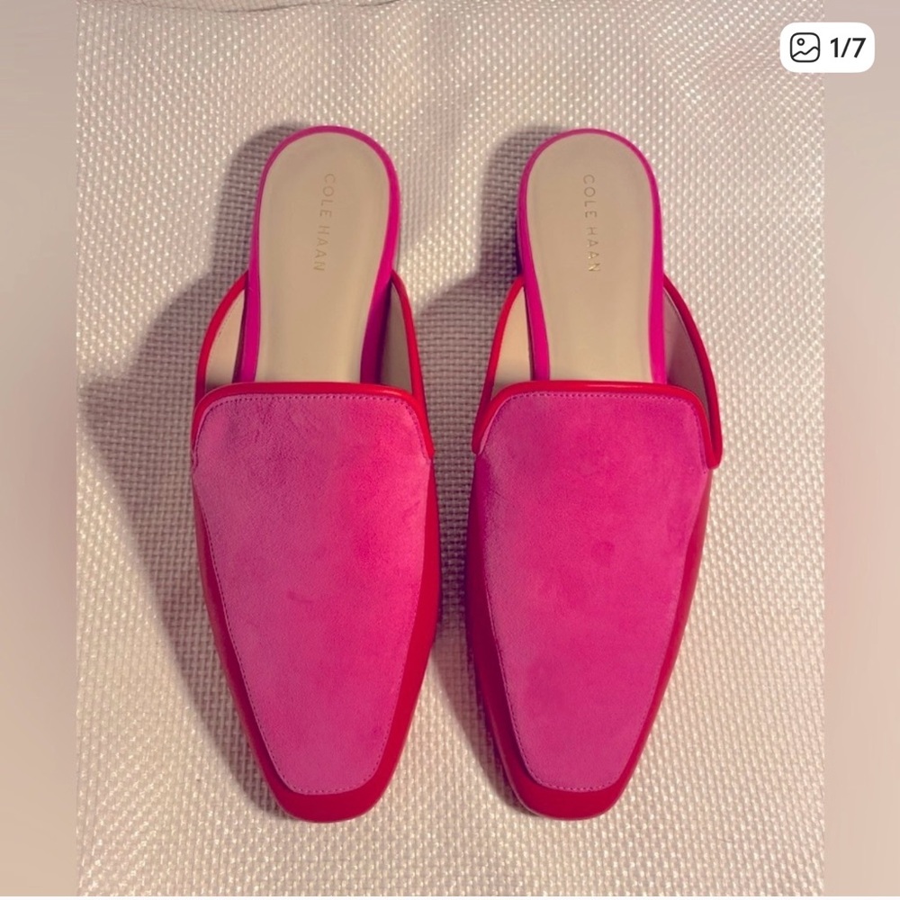 Cole Haan Women's Fuchsia and Red Mules